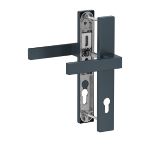 Hliníková sada se štítem klika/klika, RAL7016 matná