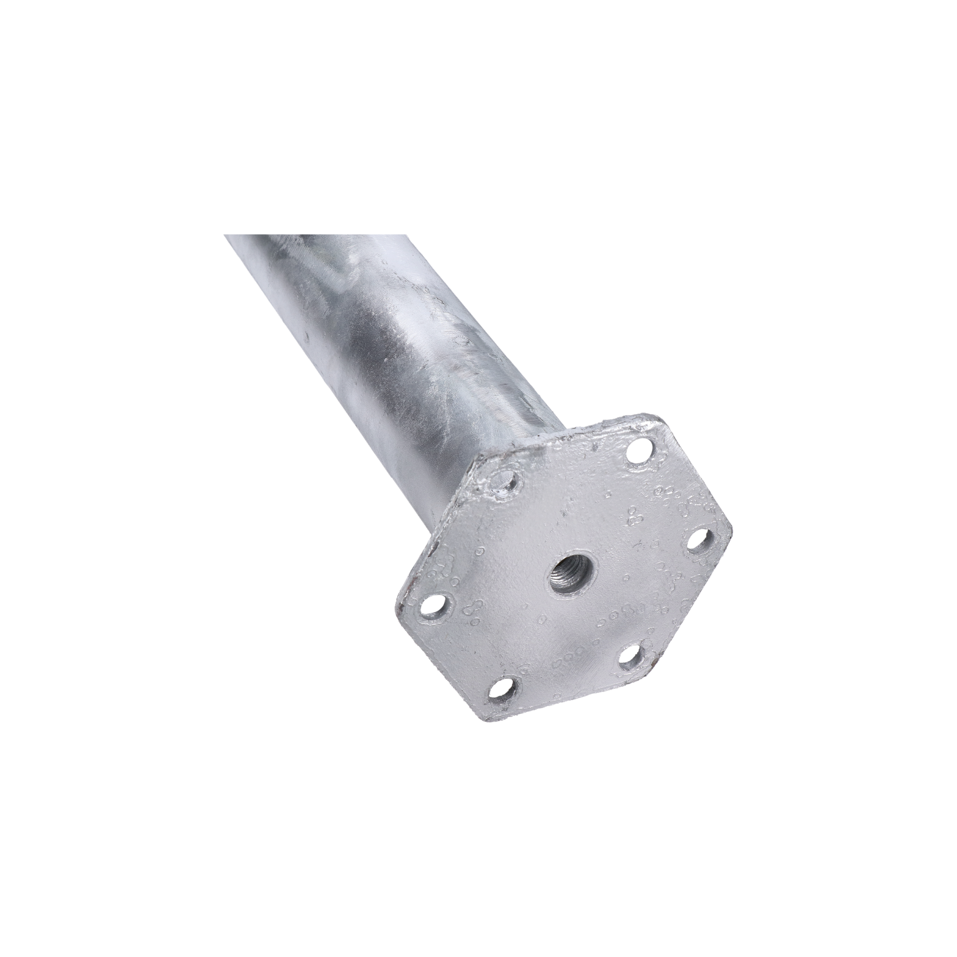 Zemní vrut, patka s přírubou, 120 x 120 mm, zinková barva - Obrázek 2