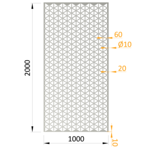 Perforovaný plech 1000x2000x1,.5mm, síťový vzor, pozink