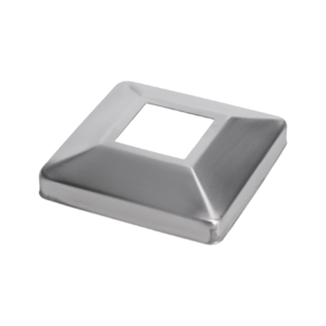 Kryt spodní příruby 107 x 107 mm, broušená nerez AISI 304