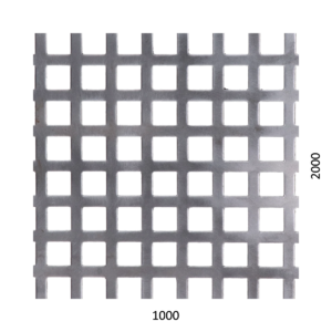 Děrovaný plech Fe, otvor:10x10mm, rozteč:15mm,1000x2000x1mm