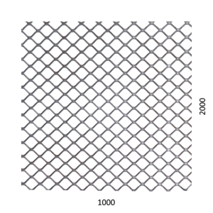 Tahokov Zn čtvercové oko: 20x15mm, můstek: 1,7mm (1000x2000x1,5mm)