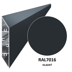 Poškozený profil 108 x 16 x 6000 mm, prášková RAL 7016