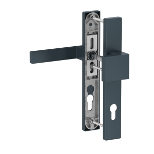 Hliníková sada se štítem klika/koule, RAL7016 matná