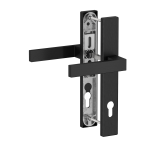 Hliníková sada se štítem klika/klika, černý broušený elox