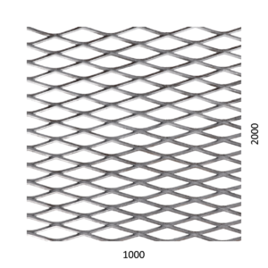 Tahokov Fe kosočtvercová oka: 42x14mm,  (1000x2000x1,5mm)