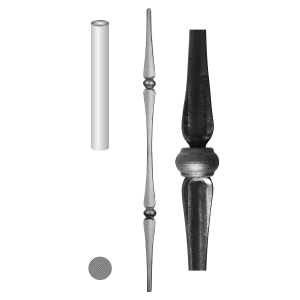 Tyč kovaná L = 900 mm, profil ø 12 mm