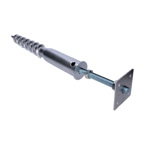 Zemní vrut, patka M24, 110 x 110 mm, zinková barva