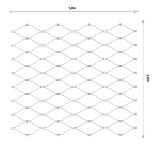 Lanková sieť, 1 x 5 m, oko 60 x 104 mm, ø 1,5 mm, AISI 316