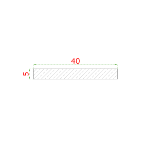 Plochá tyč 40 x 5 x 2000 mm, broušená nerez AISI 304