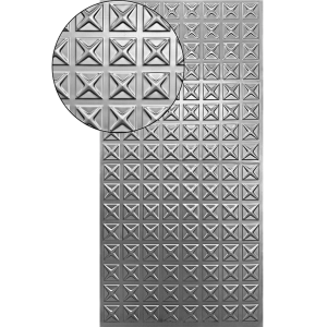 Plech pozinkovaný, 2000x1000x1,2mm – kříž, 3D vzor